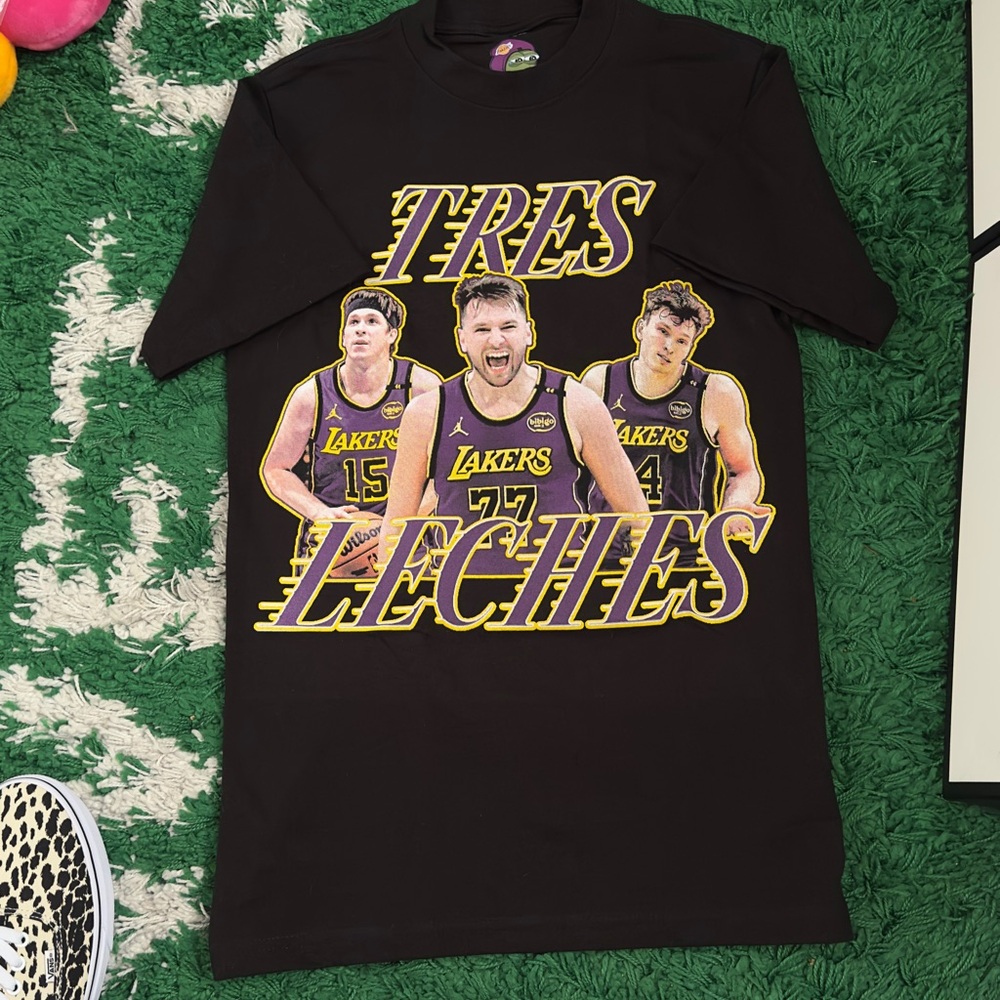 Lakers Luka Doncic Austin Reaves Dalton Knecht Tres Leches Black Shirt Small